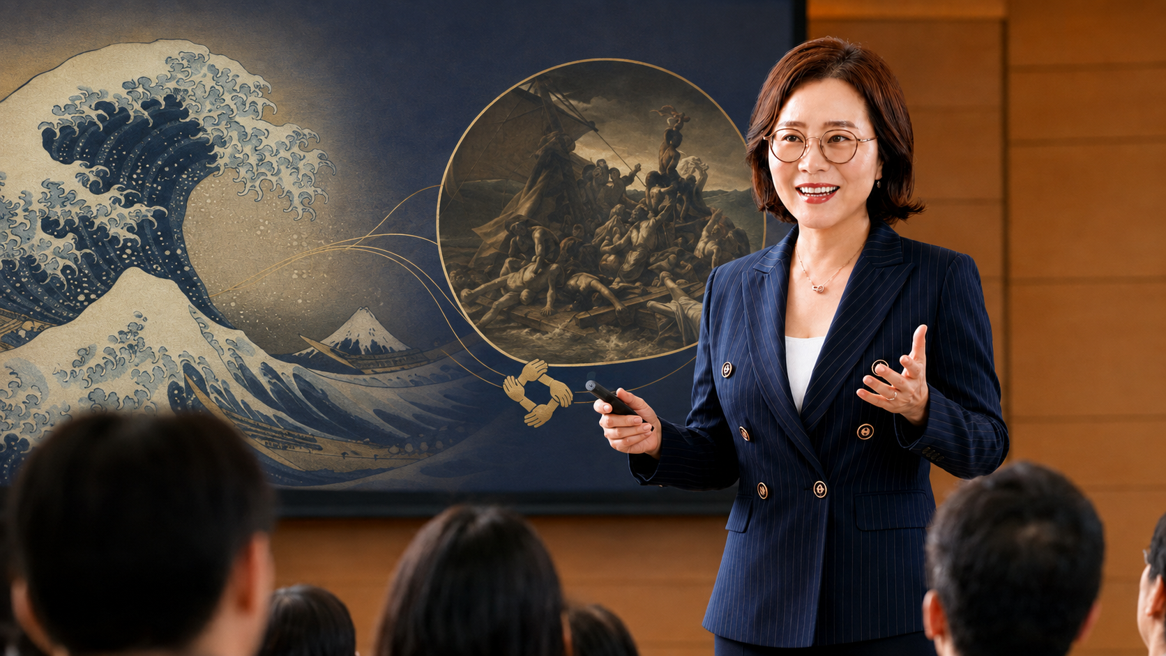김명순 대표가 재난 사례를 설명하는 재난 안전 인문학 교육